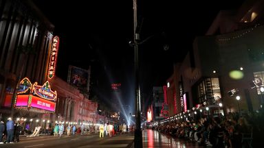 Models walk on Hollywood Blvd at the conclusion of the Gucci Love Parade fashion show in Los Angeles, California, U.S., November 2, 2021. REUTERS/Mario Anzuoni  